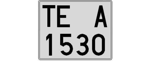 TE1530A matricula cuadrada