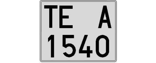 TE1540A matricula cuadrada