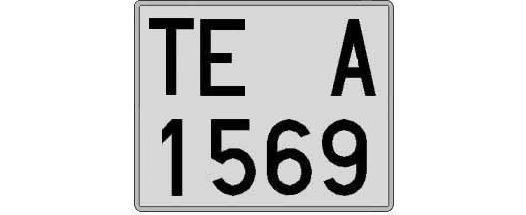 TE1569A matricula cuadrada