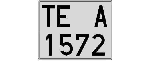 TE1572A matricula cuadrada