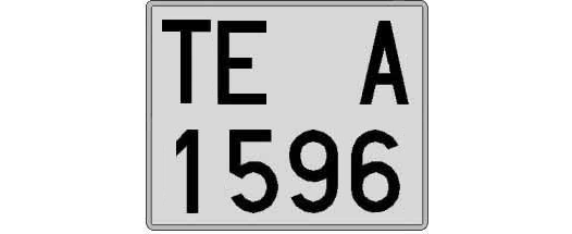 TE1596A matricula cuadrada