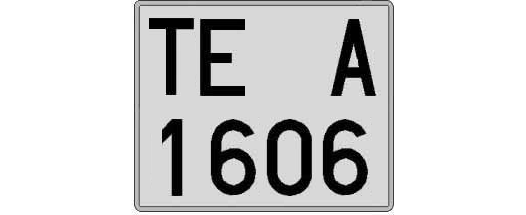 TE1606A matricula cuadrada