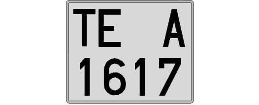 TE1617A matricula cuadrada