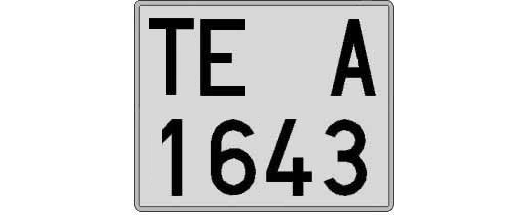 TE1643A matricula cuadrada