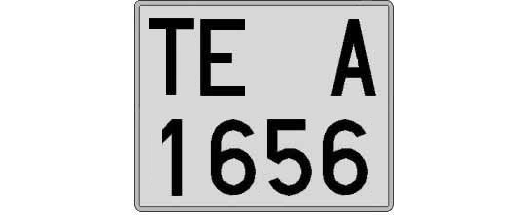 TE1656A matricula cuadrada