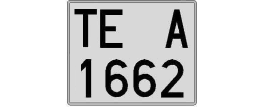 TE1662A matricula cuadrada