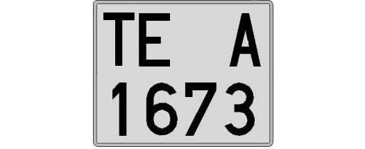TE1673A matricula cuadrada