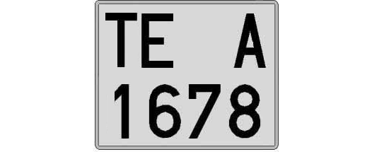 TE1678A matricula cuadrada
