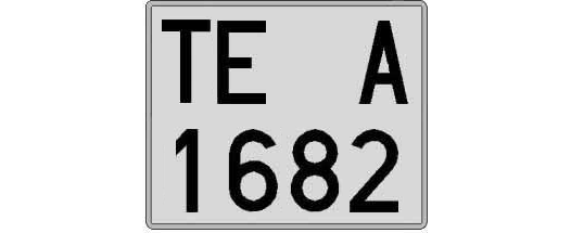 TE1682A matricula cuadrada