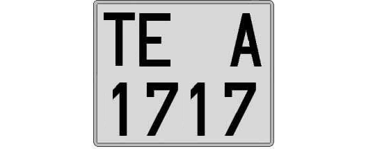 TE1717A matricula cuadrada