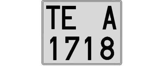 TE1718A matricula cuadrada