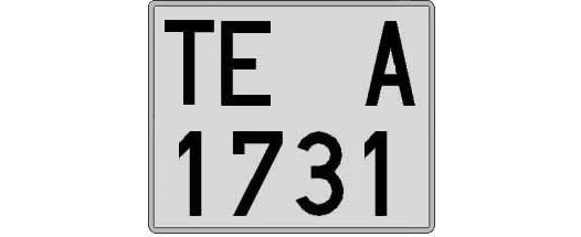 TE1731A matricula cuadrada