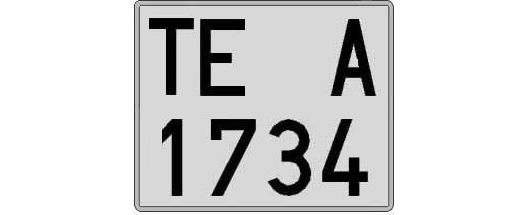 TE1734A matricula cuadrada