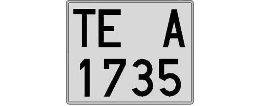 TE1735A matricula cuadrada