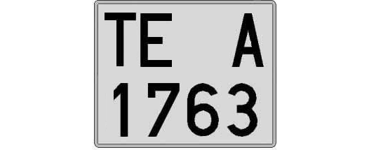 TE1763A matricula cuadrada