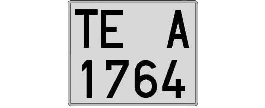 TE1764A matricula cuadrada