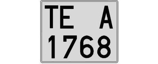 TE1768A matricula cuadrada