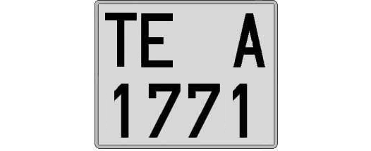 TE1771A matricula cuadrada
