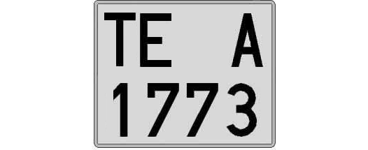 TE1773A matricula cuadrada