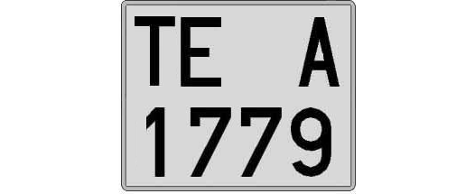 TE1779A matricula cuadrada