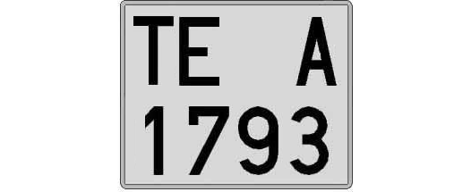 TE1793A matricula cuadrada