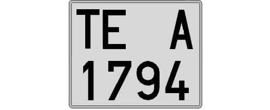 TE1794A matricula cuadrada