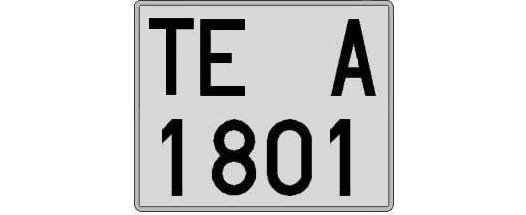 TE1801A matricula cuadrada