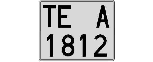 TE1812A matricula cuadrada
