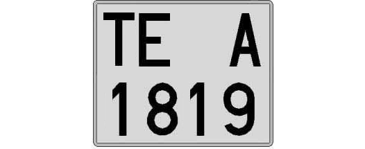 TE1819A matricula cuadrada