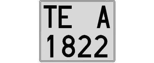 TE1822A matricula cuadrada