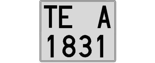 TE1831A matricula cuadrada