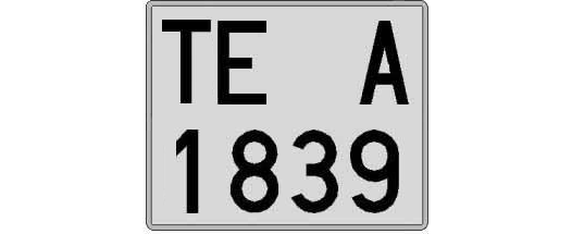 TE1839A matricula cuadrada