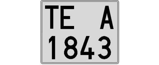TE1843A matricula cuadrada