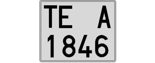 TE1846A matricula cuadrada