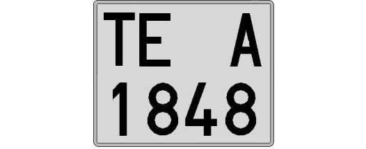 TE1848A matricula cuadrada