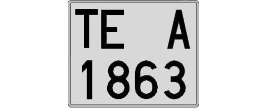 TE1863A matricula cuadrada