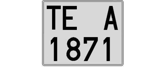 TE1871A matricula cuadrada