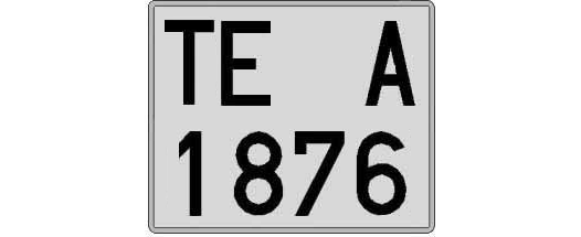 TE1876A matricula cuadrada