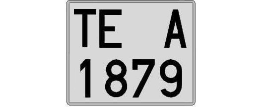 TE1879A matricula cuadrada