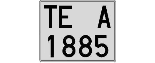 TE1885A matricula cuadrada