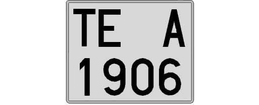 TE1906A matricula cuadrada