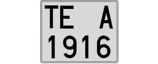TE1916A matricula cuadrada