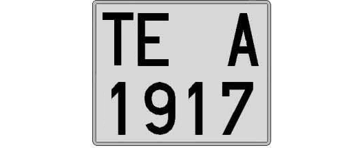 TE1917A matricula cuadrada
