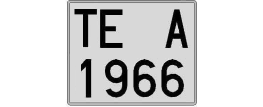 TE1966A matricula cuadrada