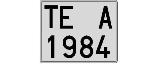 TE1984A matricula cuadrada