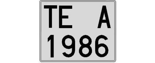 TE1986A matricula cuadrada