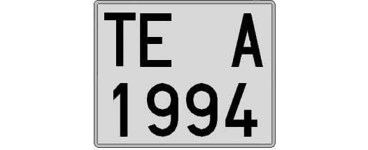 TE1994A matricula cuadrada
