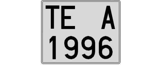 TE1996A matricula cuadrada