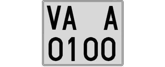 VA0100A matricula cuadrada