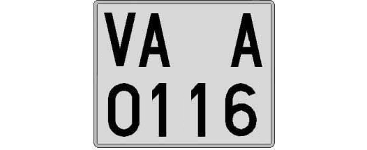 VA0116A matricula cuadrada